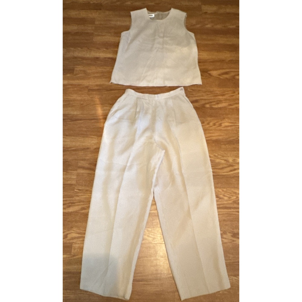 Talbots 2 Piece Striped Set Classic Layered Tank Sz 8 & Pants Sz 10 Separates